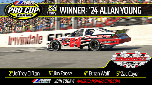 Allan Young Captures The Checkered Flag At Irwindale In The Pro Cup Series